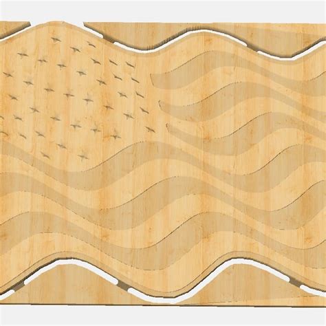 Wavy Wooden Flag Template with CNC Machine