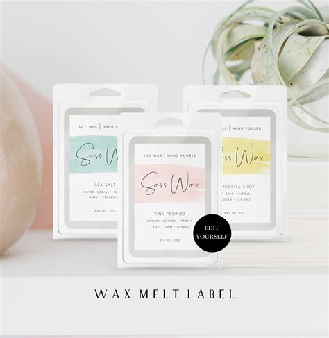 Wax melt label ideas design