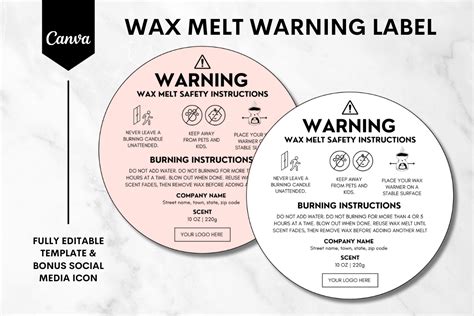 Wax Melt Safety Label Design