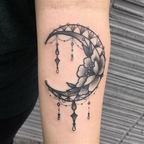 Waxing Crescent Moon Tattoo Design