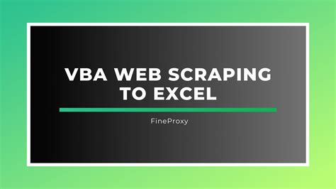 Web Scraping VBA