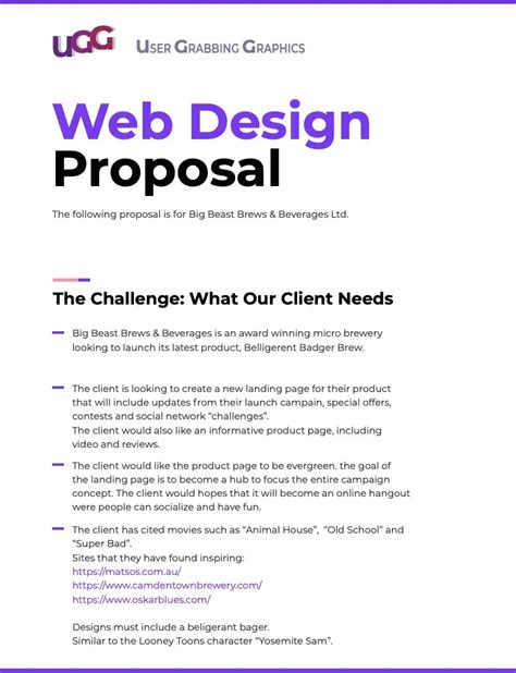 Website Proposal Template Structure