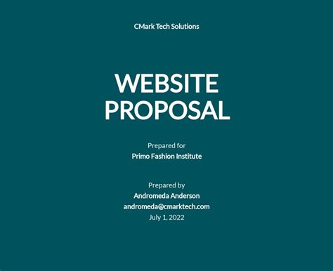 Website Proposal Template Word Document