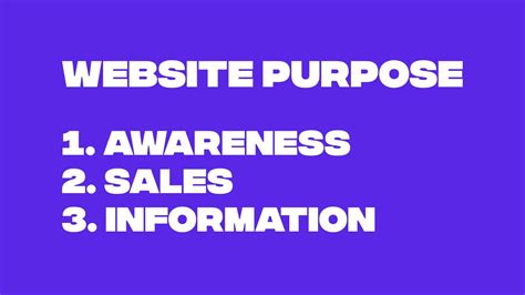 Identify your website's purpose and goals