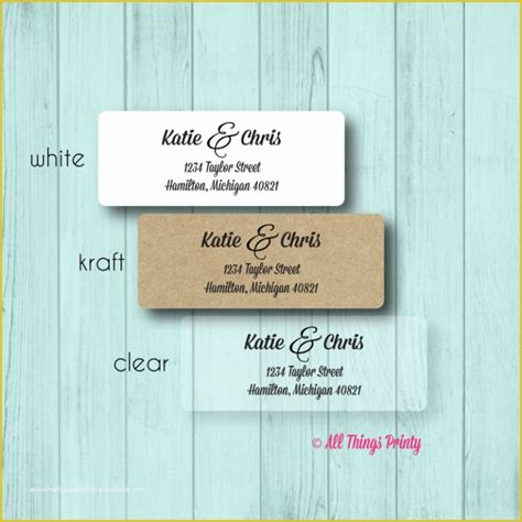 Wedding Address Labels Example