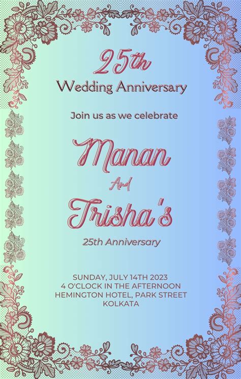 Wedding Anniversary Invitation Design 3