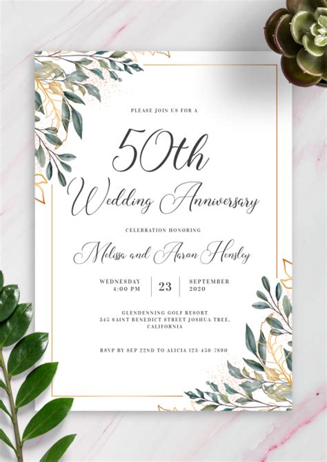 Wedding Anniversary Invitation Design 8