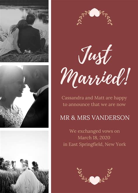 Couple Creating Their Own Wedding Announcement Template