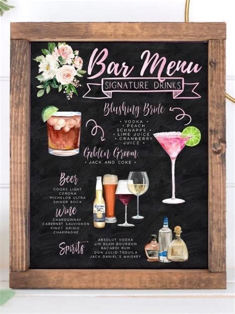 Wedding Bar Sign Ideas