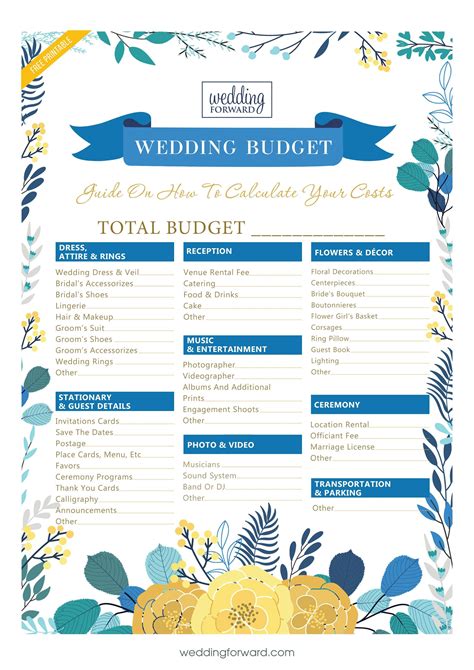 Wedding budget calculator