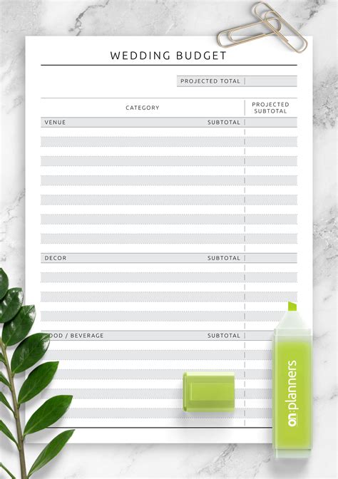 Wedding Budget Template Download