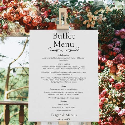 Wedding Buffet Menu Template