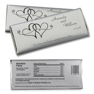 Wedding candy bar wrapper template