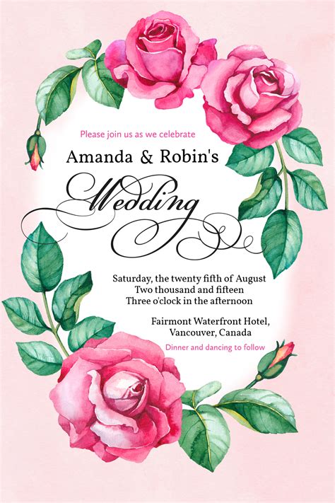 Wedding card template with a classic, sophisticated design