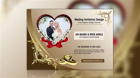 Wedding card template in Photoshop