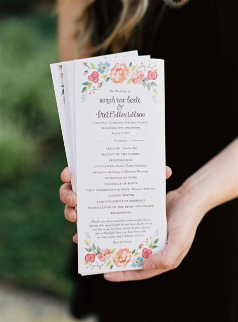 Wedding ceremony pamphlet wording ideas