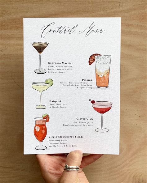 Wedding Cocktail Menu Ideas