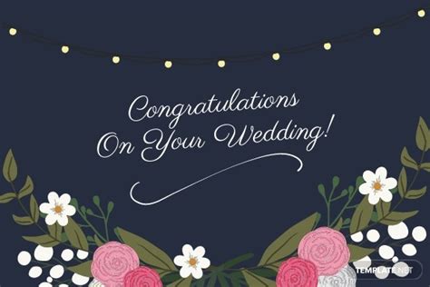 Wedding Congratulations Card Template