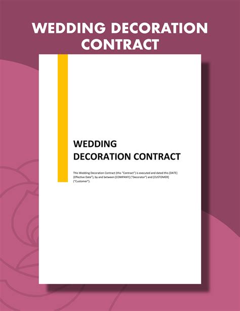 Wedding Decor Contract Template