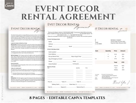 Wedding Decor Rental Templates