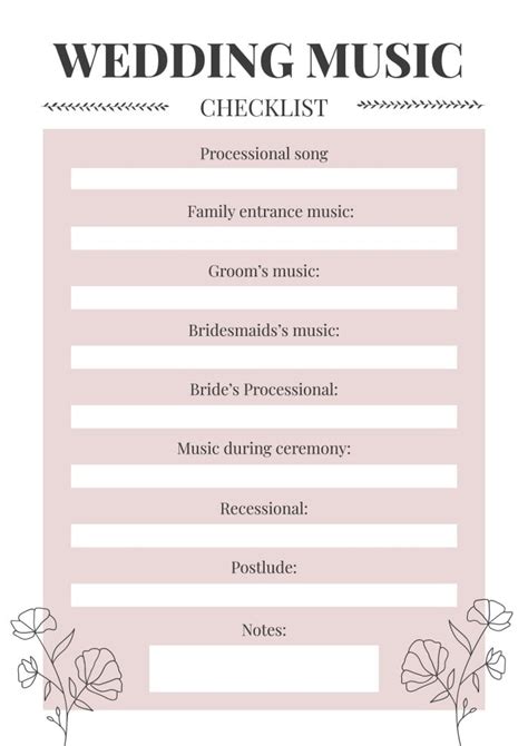 Wedding DJ Song List Template