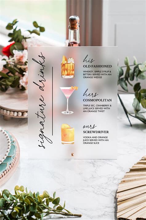 Wedding Drink Menu Ideas