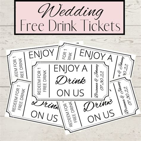 Wedding Drink Tickets Template