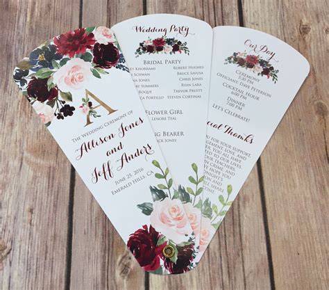 Wedding Fan Program Template Designs