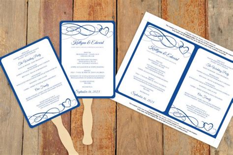 Wedding Fan Program Template Styles