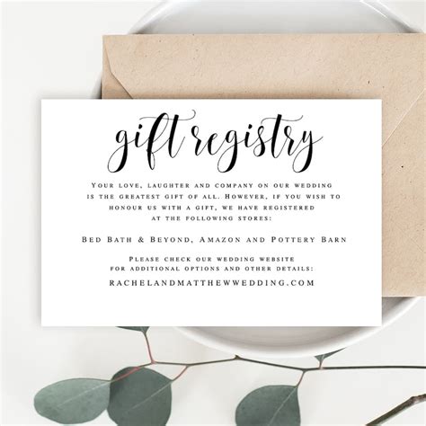 Wedding Gift Registry Template