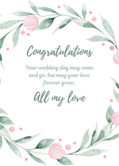 Wedding Greeting Card Template