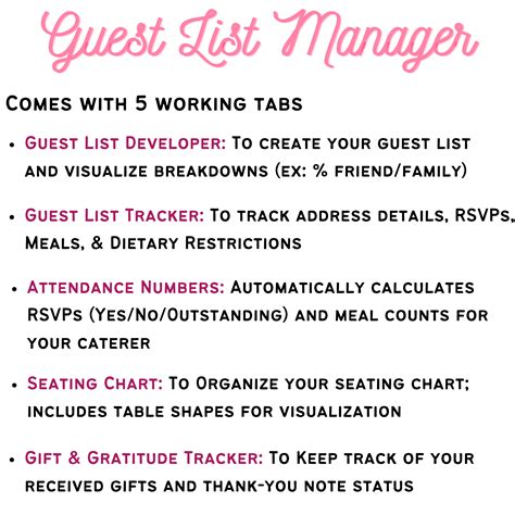 Wedding Guest List Management