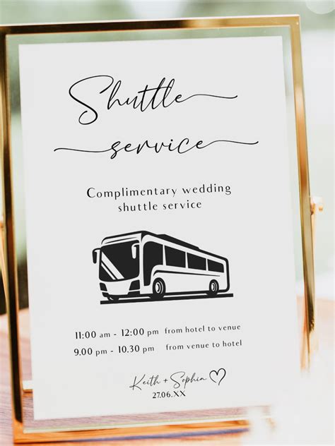 Wedding Guest Transportation Schedule