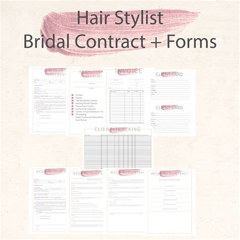 Wedding Hair Stylist Contract Document