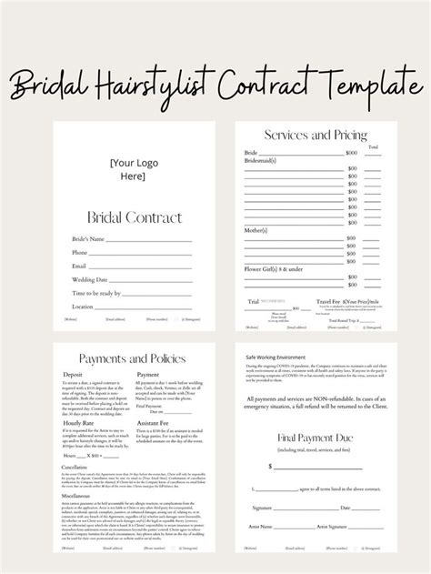 Wedding Hair Stylist Contract Example