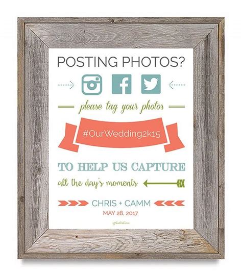 Wedding hashtag tracker printable