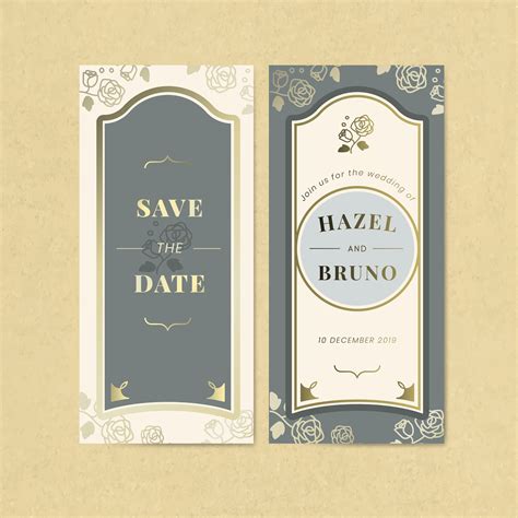 Wedding Invitation Label Design Example