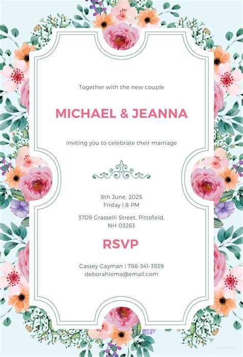 Wedding Invitation Template Free Photoshop