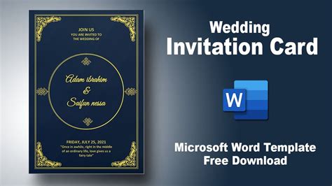 Wedding Invitation Template in Microsoft Word 1