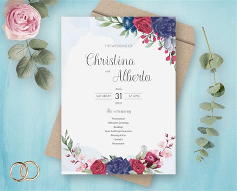 Wedding Invitation Template Photoshop Design