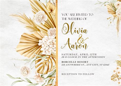 Wedding invitation templates with a minimalist design