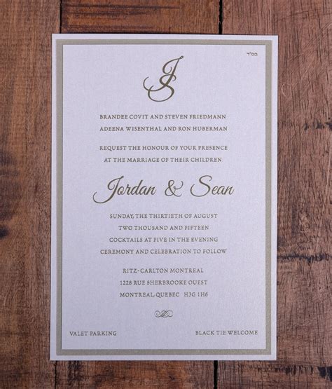 Traditional wedding invitations