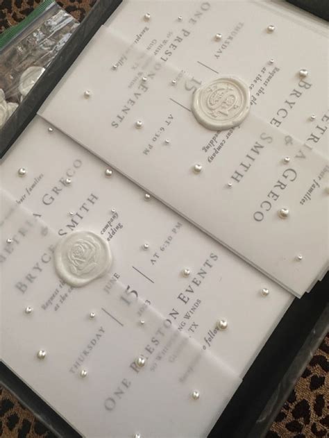 Wedding Invitations with Pearls