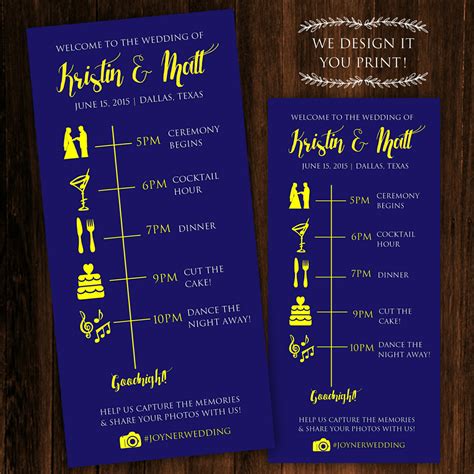 Wedding Itinerary Design