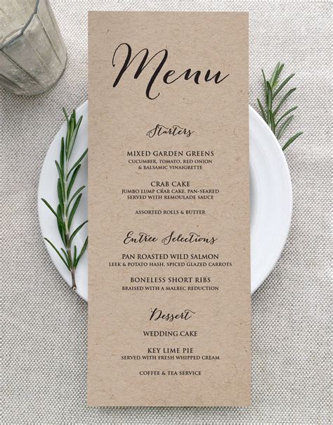 Wedding menu ideas