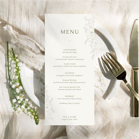 Wedding Menu Template