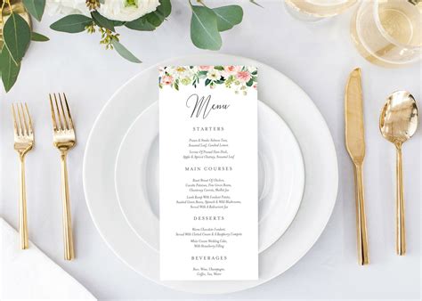 Rustic Charm Wedding Menu Template