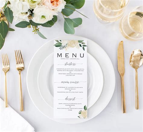 Wedding Menu Template Inspiration Gallery 9