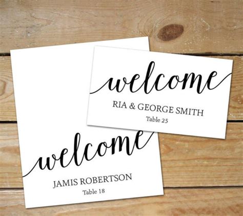 Wedding Name Card Template Design