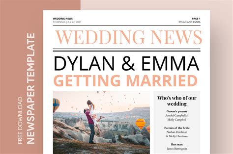 Wedding Newspaper Template 10